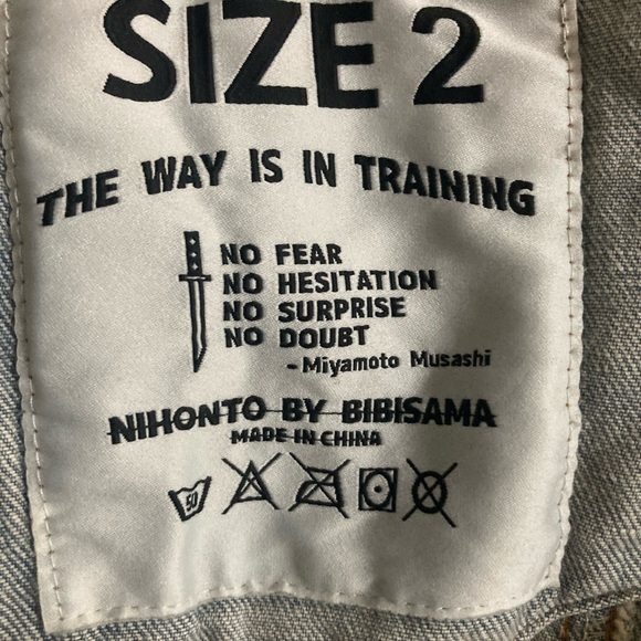 Japanese Bisima blue Jean jacket crow and swords Unisex - Picture 3 of 9